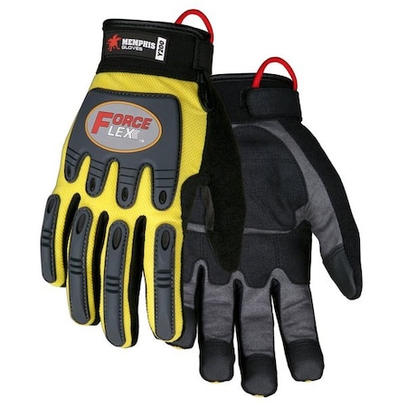 Mcr Safety ForceFlex Mechanics Gloves Reinforced Clarino Synthetic Leather Palm Mesh Back with TPR, PR Y200M